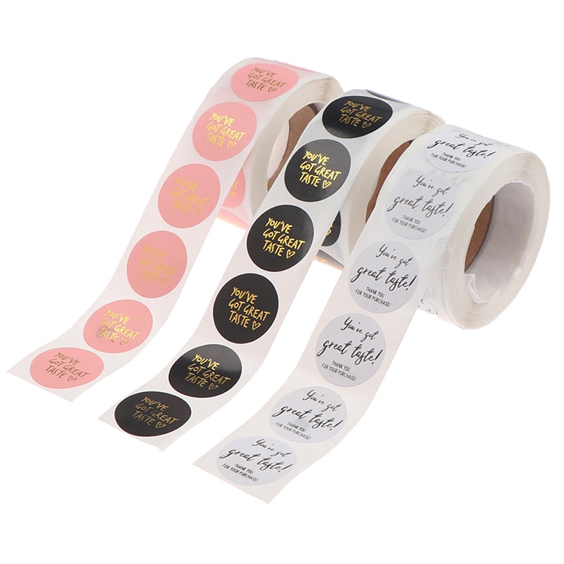 500pcs 1 inch Label Stickers Cute Circle Paper Thank You Seal labels For Your Order and Handmade Stationery Stickers