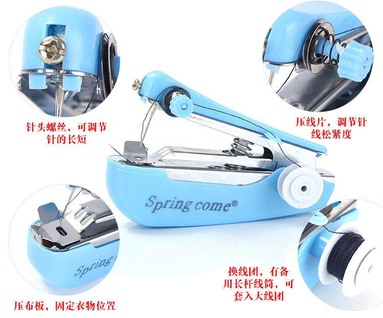 Husstand multifunktionel bærbar mini-mini symaskine let at spise tyk håndholdt elektrisk hånd i lommeformat