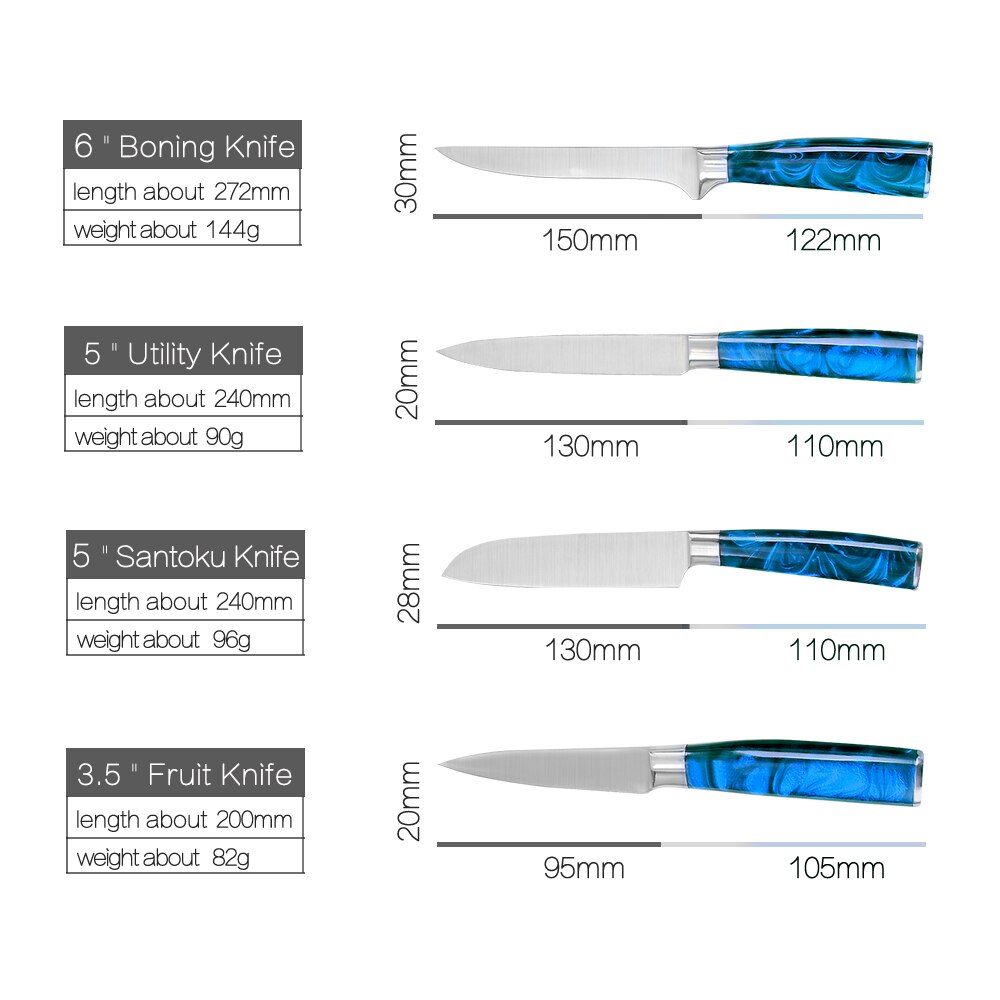 Xyj Japanse Chef Messen Rvs Keukenmessen Set Sharp Non-stick Uitbenen Cleaver Santoku Brood Snijden Messen Gereedschap