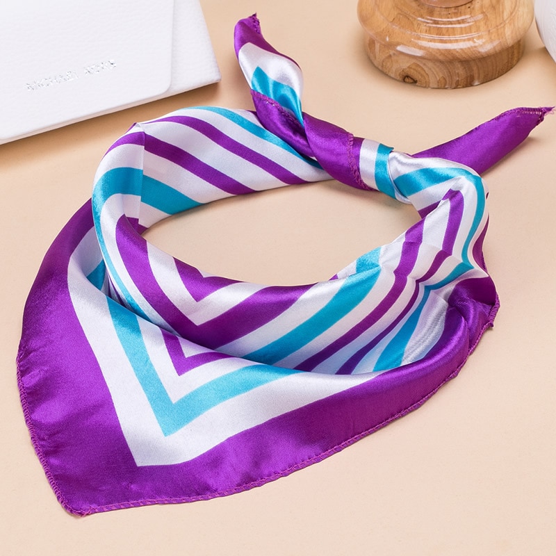 Square Women Girl Flight Attendants Hotel Waiter Business Imitate Silk Scarf printing Korean style 50*50cm