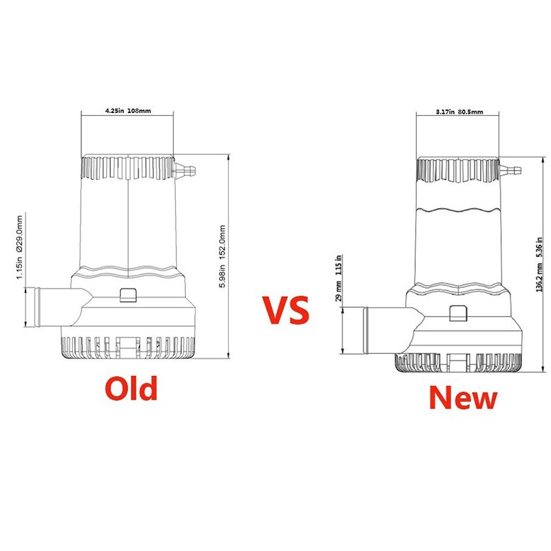 Bilge Pump 1500GPH DC 12V Electric Water Pump for Submersible Seaplane Motor Homes Houseboat Boats