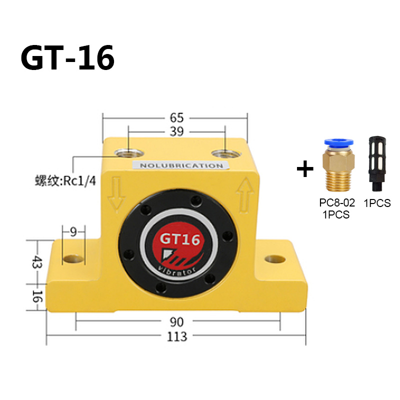 GT8/10/13/16/20/25/30/36/48/60 Pneumatische Vibrator Gt turbine Oscillatoren Pneumatische Industrie Vibrator Hamer Blanking Onderdelen: GT-16