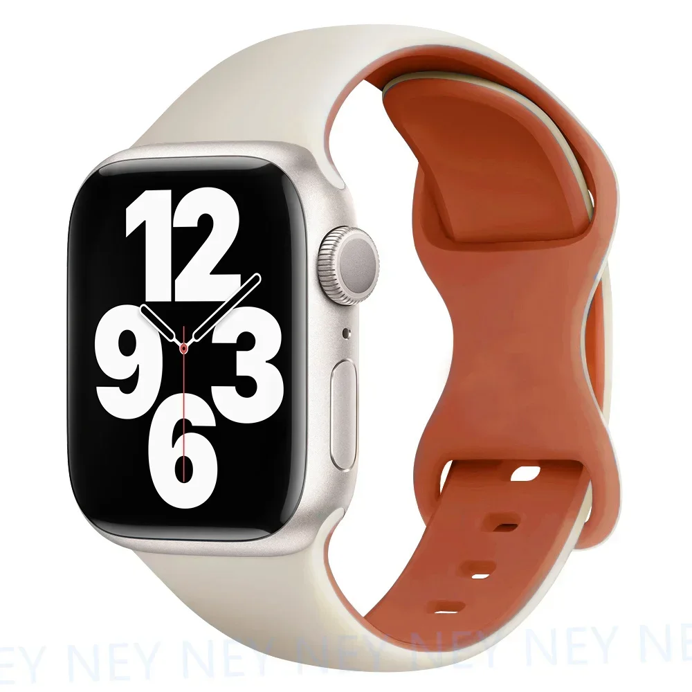 Silikonarmband för apple watch-band 44mm , 40mm ultra , 2 49mm 41mm, 45mm sportarmband, iwatch-serien 10 , 9 8/7 6 se, 5 , 4 42mm 46mm: Silvervit / 16mm