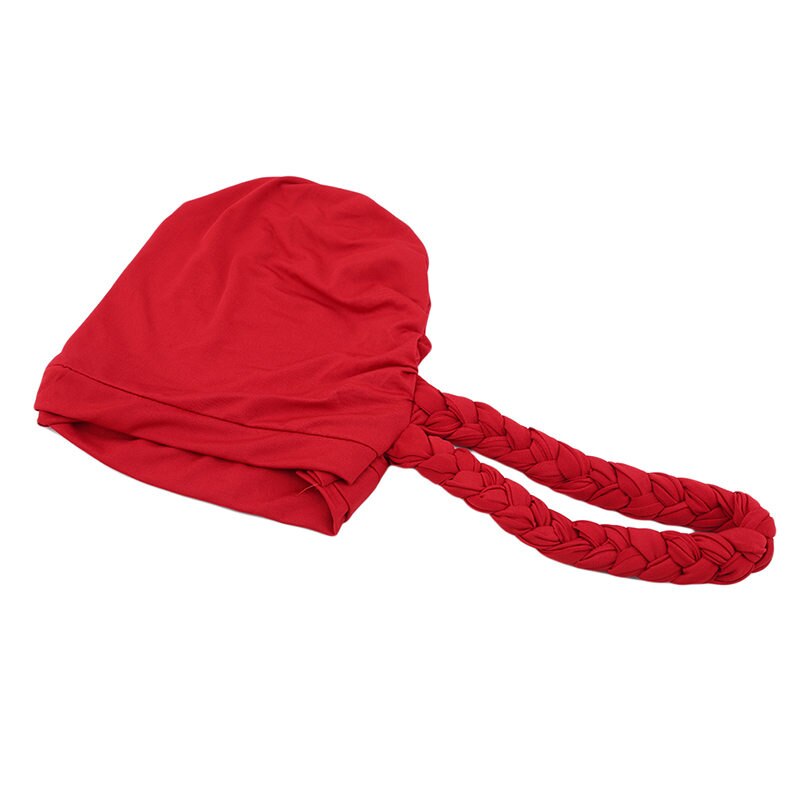 Gorra de estilo africano, sombrero, accesorios para el pelo turbante musulmán de estilo africano, Bandanas trenzadas sólidas de para mujer: B03