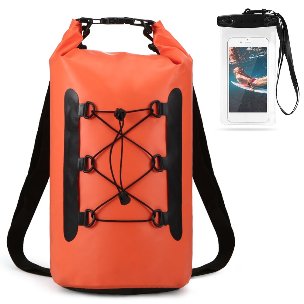 15L Waterdichte Dry Bag Met Telefoon Case Zwemmen Zak Roll Top Dry Sack Rugzak Voor Kajak Varen Vissen Surfen Rafting rivier