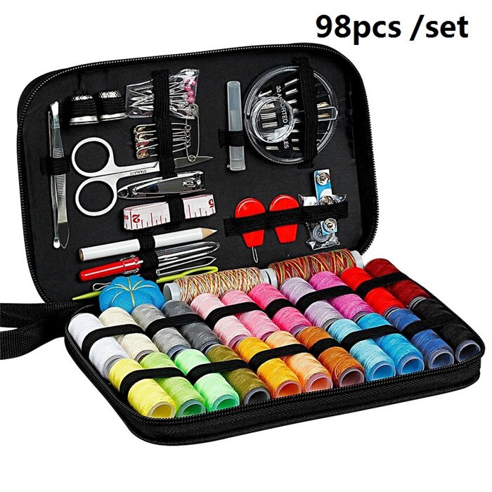 Sewing Kits DIY Multi-function Sewing Box Set for Hand Quilting Stitching Embroidery Thread Sewing Accessories 27/86/98Pcs: sewing 98Pcs