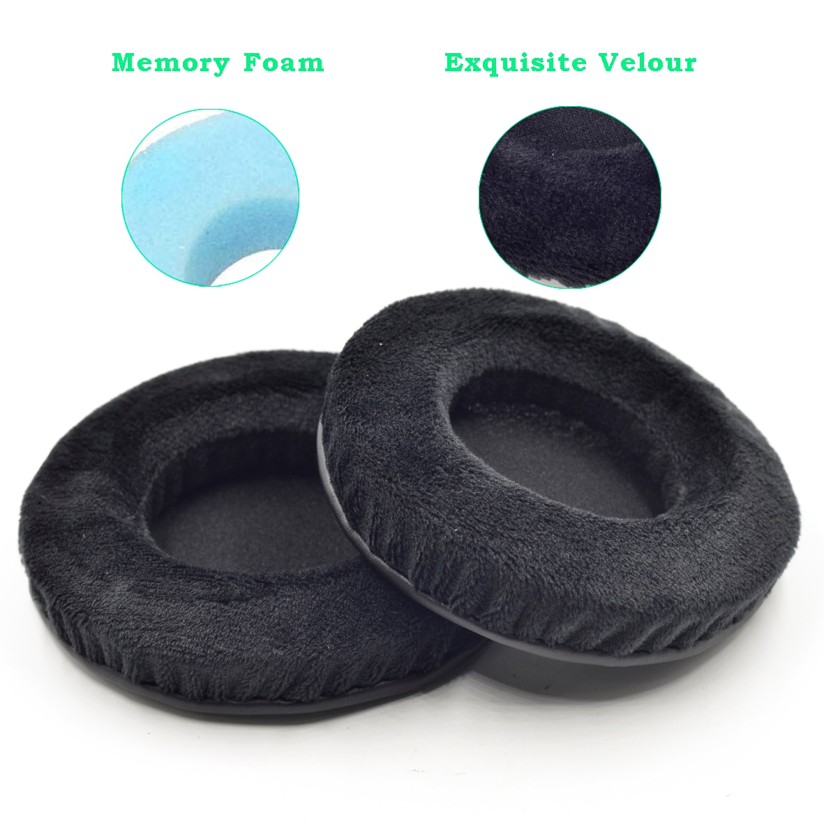 Defean All size Velour Memory Foam Earpads - Suitable for Sennheiser, AKG, HifiMan, ATH, Philips, Fostex, Sony headphone