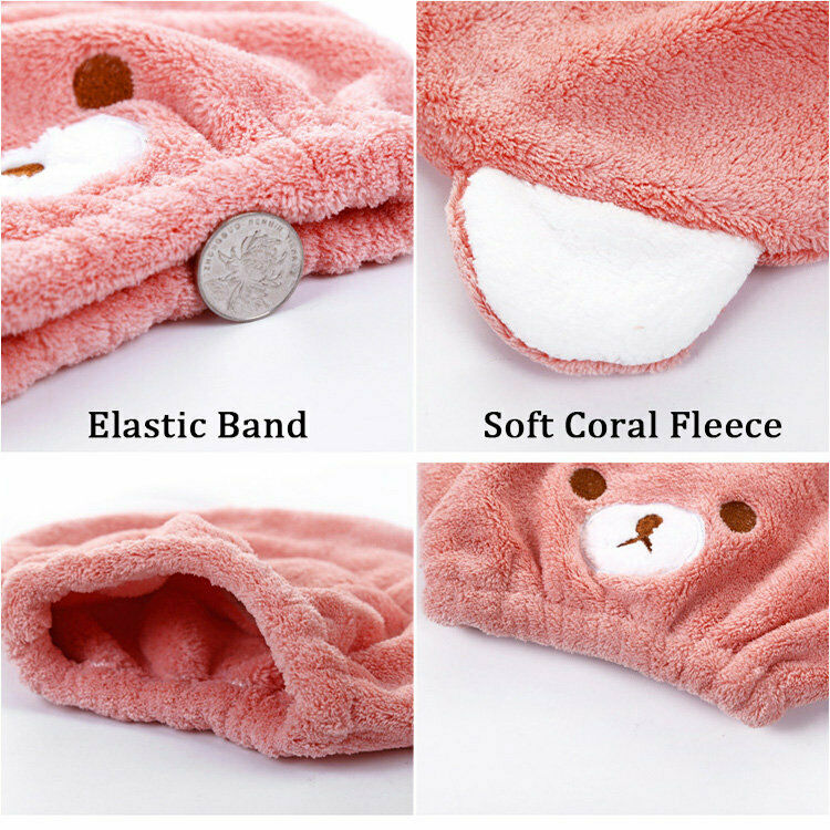 Rapid Drogen Haar Handdoek Leuke Kinderen Cartoon Beer Print Rapid Drogen Haar Handdoek Dikke Absorberende Douche Cap Snelle