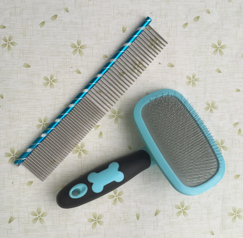 Pet grooming gereedschap huisdier kleur kam en pin borstel kit5