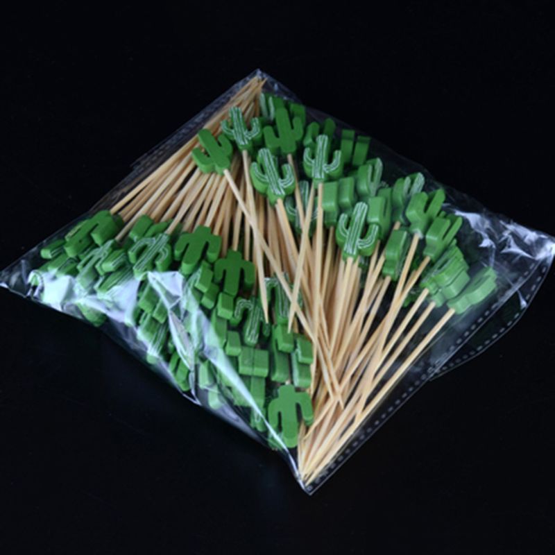 100 Stuks Wegwerp Bamboe Picks Voedsel Fruit Cocktail Handgemaakte Tandenstokers Supply H056
