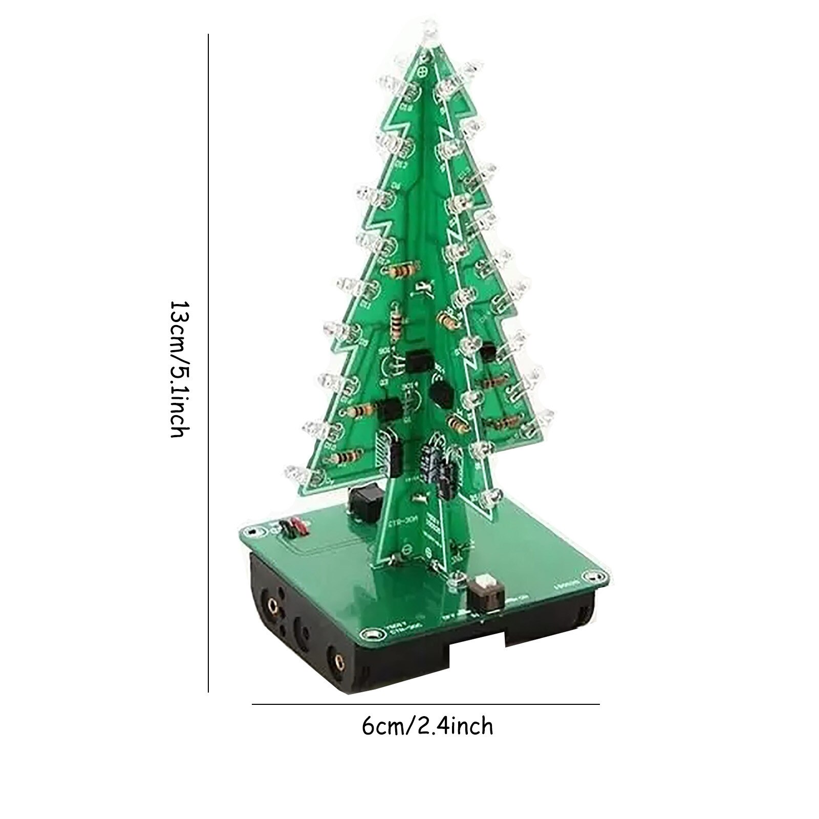 tridimensional 3D árbol de Navidad Kit con luz LED DIY rojo/verde/amarillo RGB LED Flash Kit de circuito electrónico Fun Suite # y30
