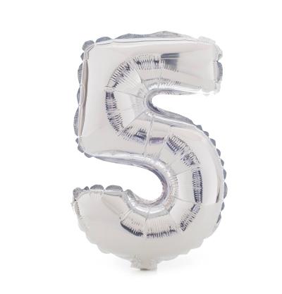 18 tommers festballong nummer ballonger bryllupsbursdagsfest dekorasjon barn suvenirer favoriserer halloween festivalleketøy i gull sølv: Sølv 5