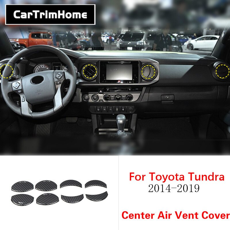 For Toyota Tundra accessories Interior Trim ABS Carbon Fiber Side Gear Position Panel Cover Trim: Air Vent Cover