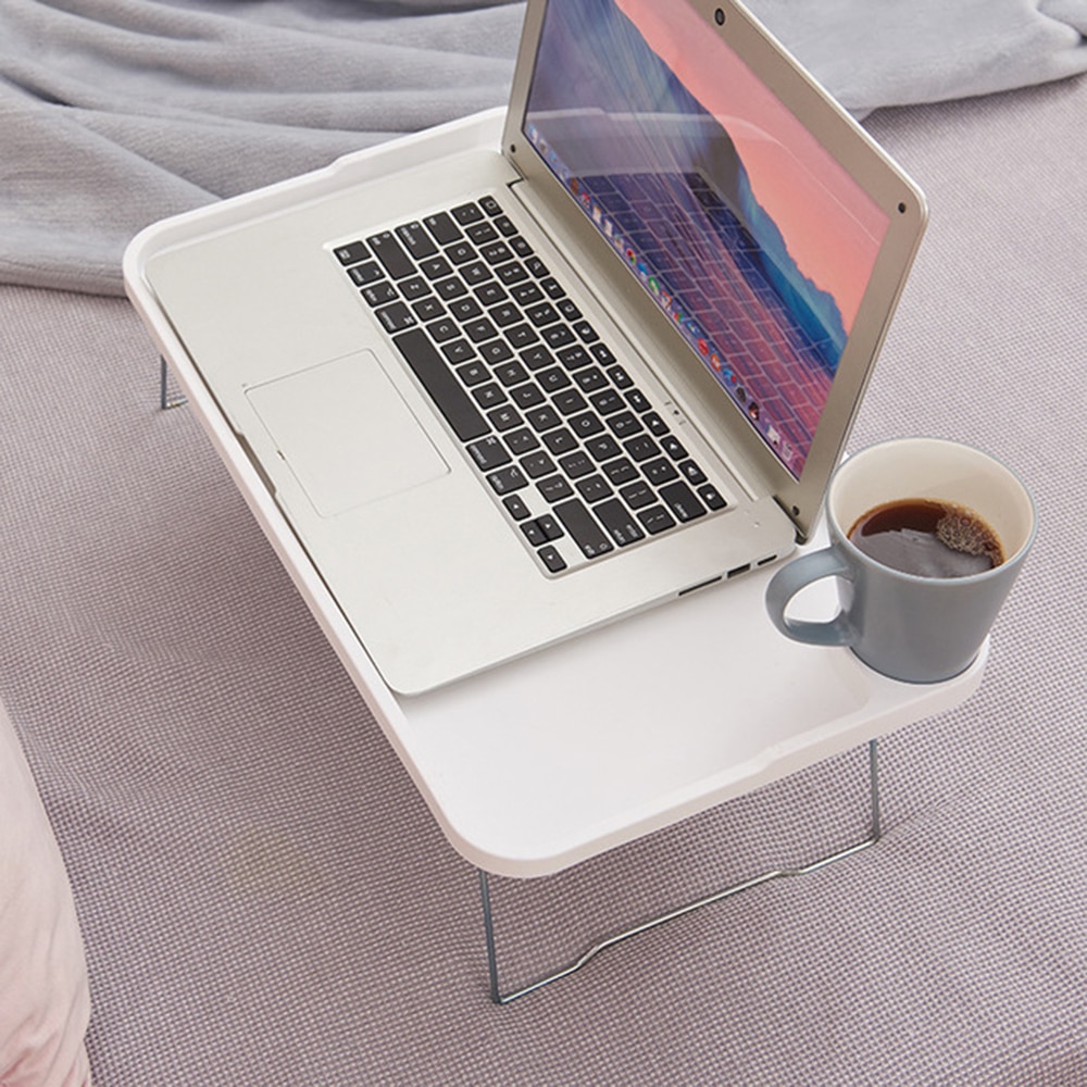 Bærbar foldbar laptop skrivebord justerbart studiebord notebook desktop stående ergonomisk mobil doven skuffe til sengelæsning