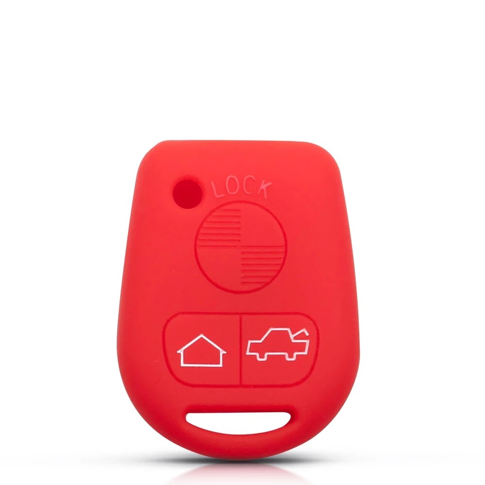 Funda de silicona para llave de coche, reemplazo de 3 botones para BMW X3 X5 M3 530i 330i 330xi E31 E36 E34 E32 E38 E39 E46 Z3 Z4 E90 E60: Rojo