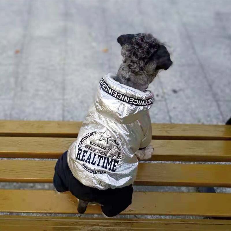 Roupa de inverno para cachorros, macacão quente para cães de quatro pernas, roupa para cachorro pequeno, grosso, casacos para chihuahua buldogue