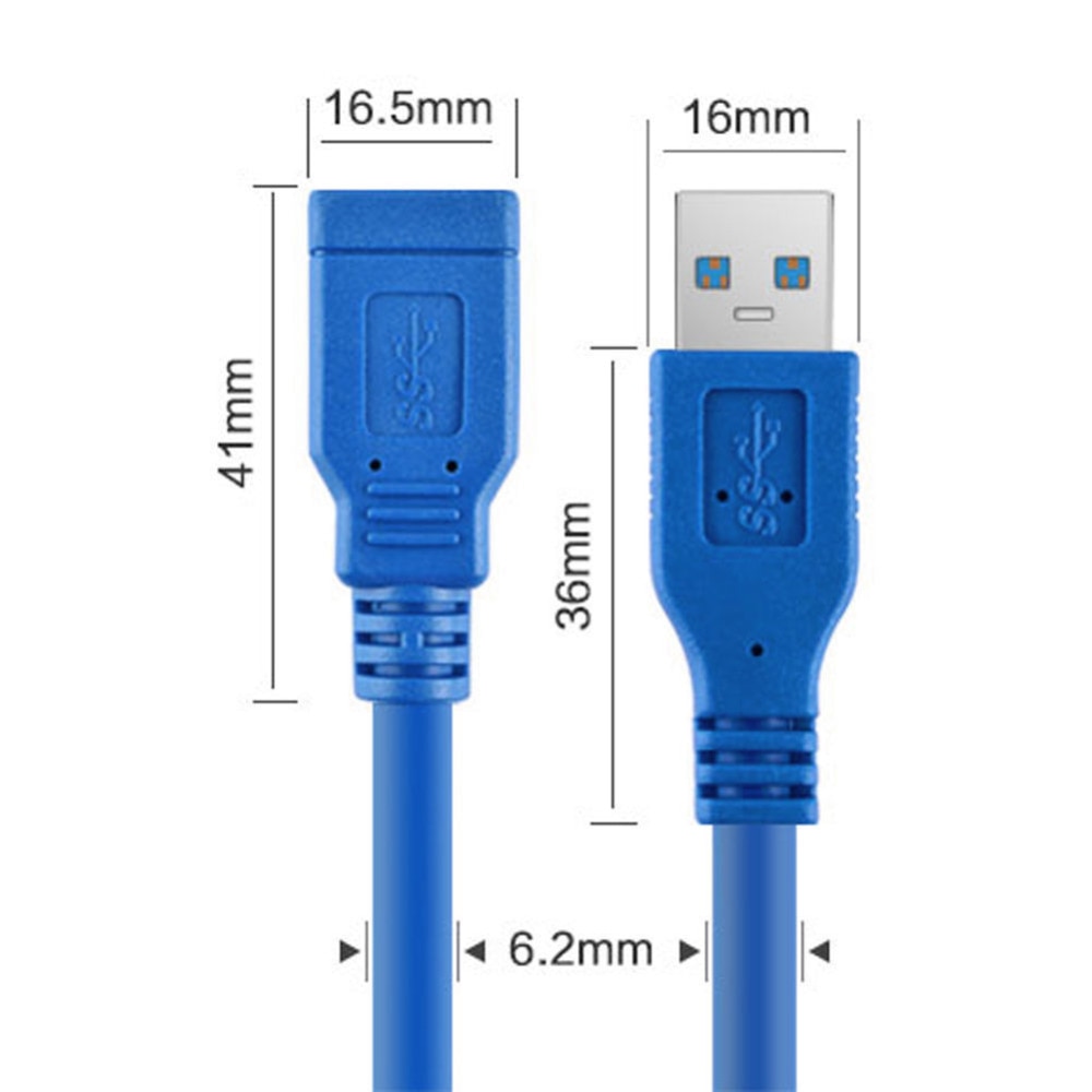 Usb 3.0 a hannkontakt til hunnkontakt 1.5m og 3m/10ft superrask skjøteledningsledning