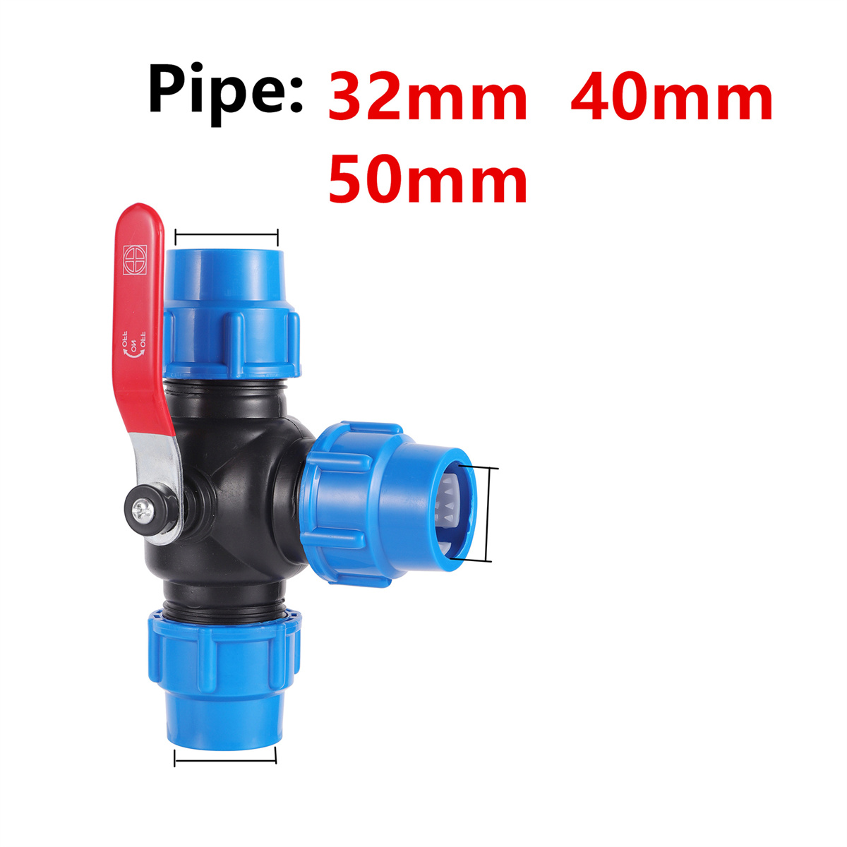 PVC PE Tube Tap Water Splitter 20/25/32/40/50mm Plastic Quick Valve Connector Garden Lawn Orchard Irrigation Water Pipe Fittings