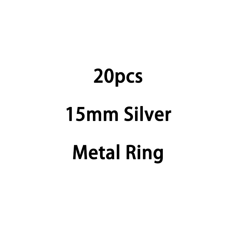 20Pcs Metal Binder Hinged Ring Gold Loose Leaf Opening Circle Book Hoops For Scrapbook Album Office Binding Ring On Notebook: 15mm Silver