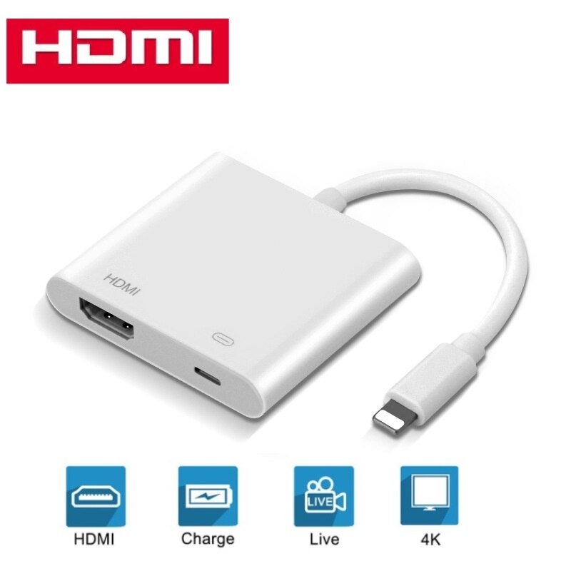 Cavo adattatore AV digitale compatibile da Lightning a HDMI per Apple iPad per iPhone 5 6 7 8 X XS Sync sincronizzazione trasferimento Video OTG: Default Title