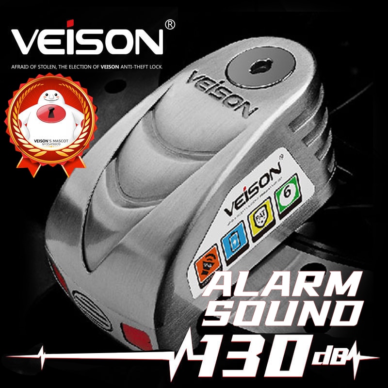 VEISON Motorrad Schloss Legierung Quad sperren Fahrrad Alarm 130dB Motorrad Alarm Anti-Diebstahl Rolle Fahrrad Vorhängeschloss Moto Rabatt Quad schloss