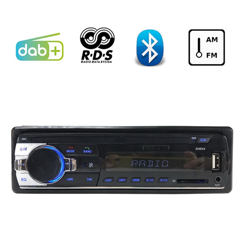 Autoradio Autoradio 1 DIN LCD Dispaly DAB + FM AM AUX RDS USB SD Card Slot Car Radio Audio MP3 radio cassette speler Bluetooth