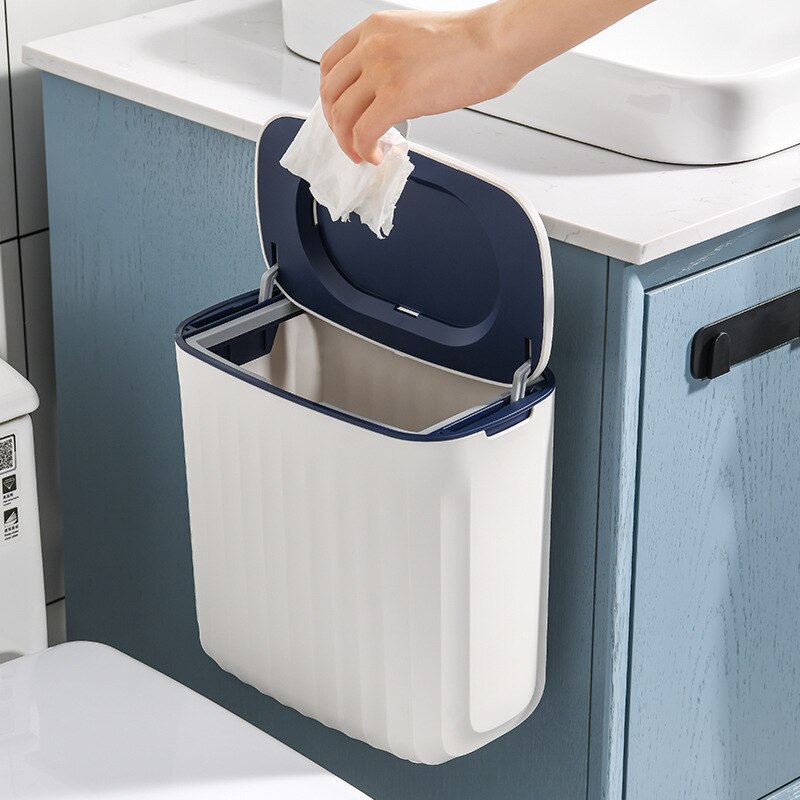 Cubo de basura colgante para puerta de armario de cocina, cesta de basura de reciclaje de cocina de gran capacidad, montada en la pared, rápida, ordenada