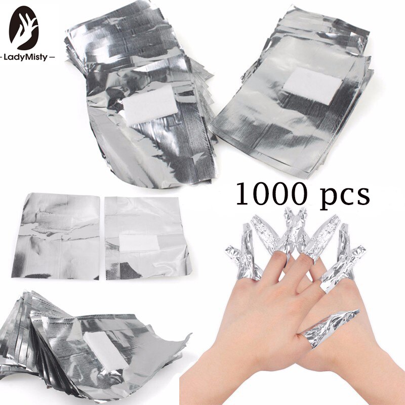 1000 Pcs Aluminium Foil Remover Wraps Nail Art Losweken Acryl Gel Nagellak Remover Voor Manicure Pedicure Gel Gereedschap