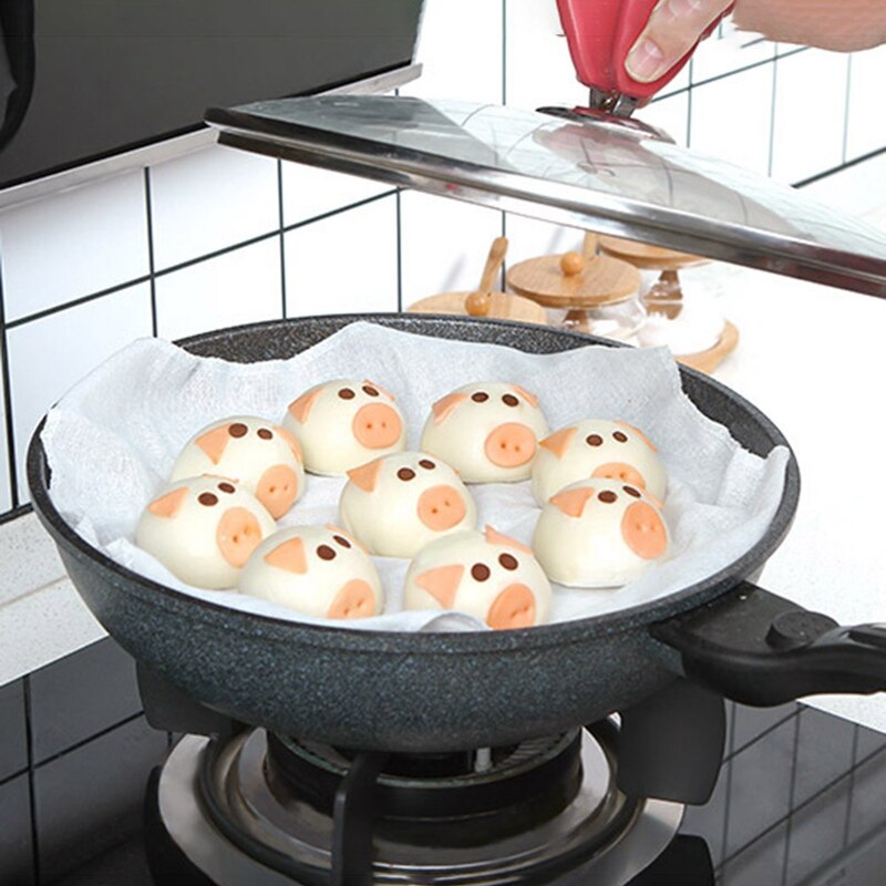 Cotton Yarn Steamer Cloth Non-stick Steamed Dumpling Cloth Breathable Steaming Buns Rice Steamer Gauze Cloth Kitchen Accessories