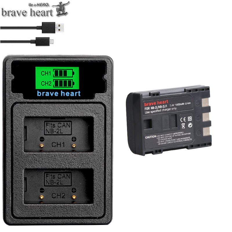 bateria NB-2L NB 2L NB2L NB-2LH NB 2LH NB 2LH NB2LH Battery for Canon 350D 400D G7 G9 S30 S40 z1 Kiss N X Rebel XT XTi: charger and 1battery