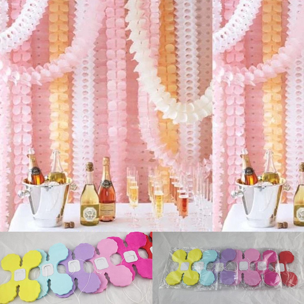 2 stk 3.6m smukke firkløverpapir kranser bryllup lyserød prinsesse tema væv krans baggrund hængende festindretning