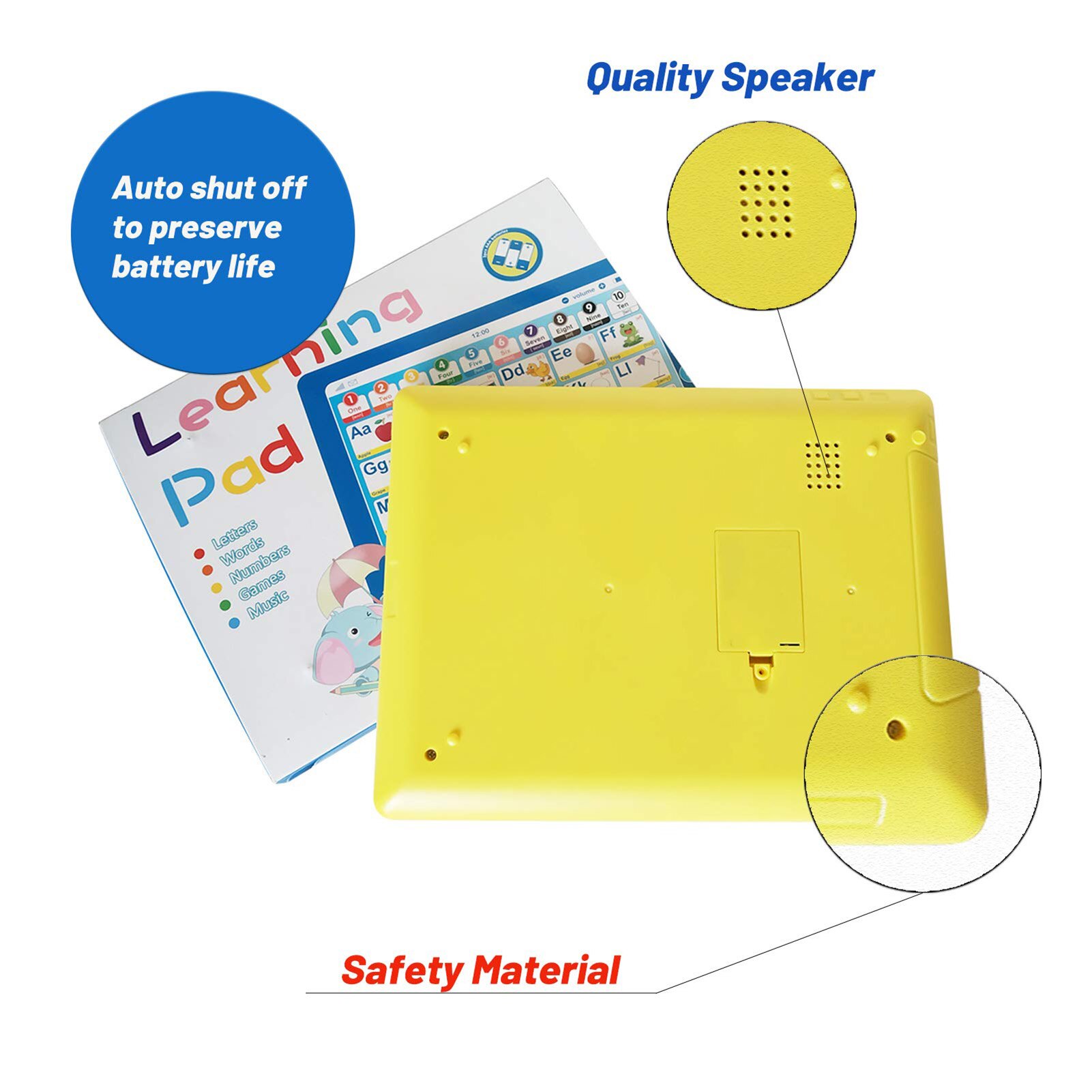Peuters Elektronische Interactive Learning Pad Tablet 6 Games Educatief Speelgoed Brief Alfabet Nummer Woorden Leren Pad Speelgoed