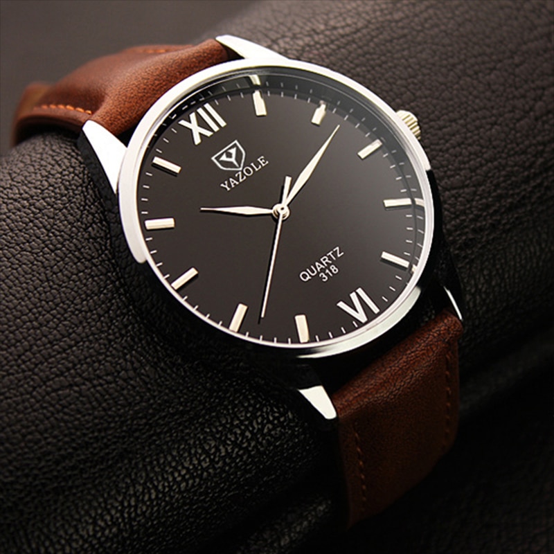 YAZOLE-montre à Quartz pour homme d'affaires, classique chronographe, bracelet en cuir pour homme