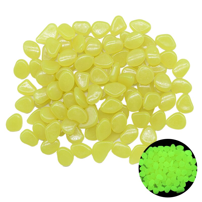 Fish Tank Rocks Glow Multi-Colored Glow in The Dark Pebbles for Fish Tank Aquarium Garden Plant Pots Bonsai Walkway Driveway: 100Pcs / Yellow