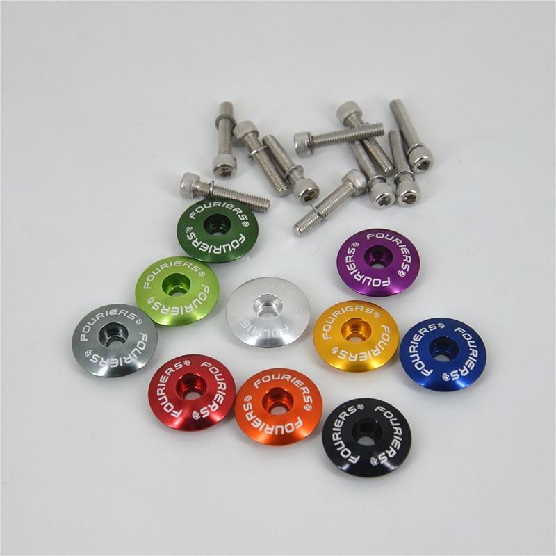 FOURIERS Bicycle Headset top cap With stainless steel screws bolt Fit on 1-1/8 fork MTB Road Bicycle Headsets Bicycle Part