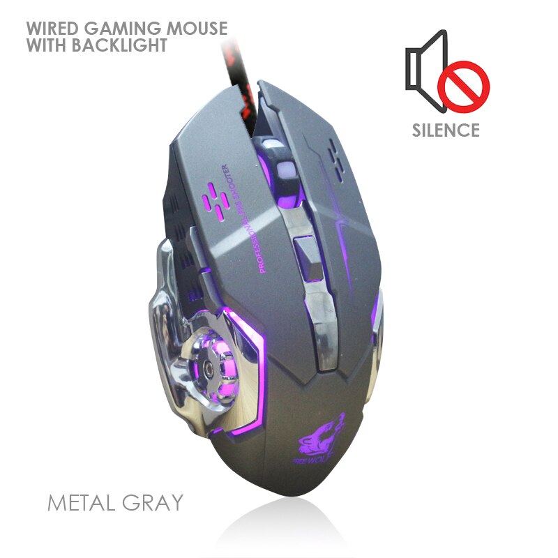 Wired/Wireless Gaming Mouse with Silent LED Backlit 8D 3200 DPI Adjustable USB Optical Ergonomic Mouse For Laptop.