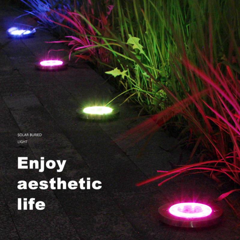 8 LEDs Ground Light Solar Powered Garden Landscape Lawn Lamp Buried Light Outdoor Road Stairs Decking Light With Light Sensor