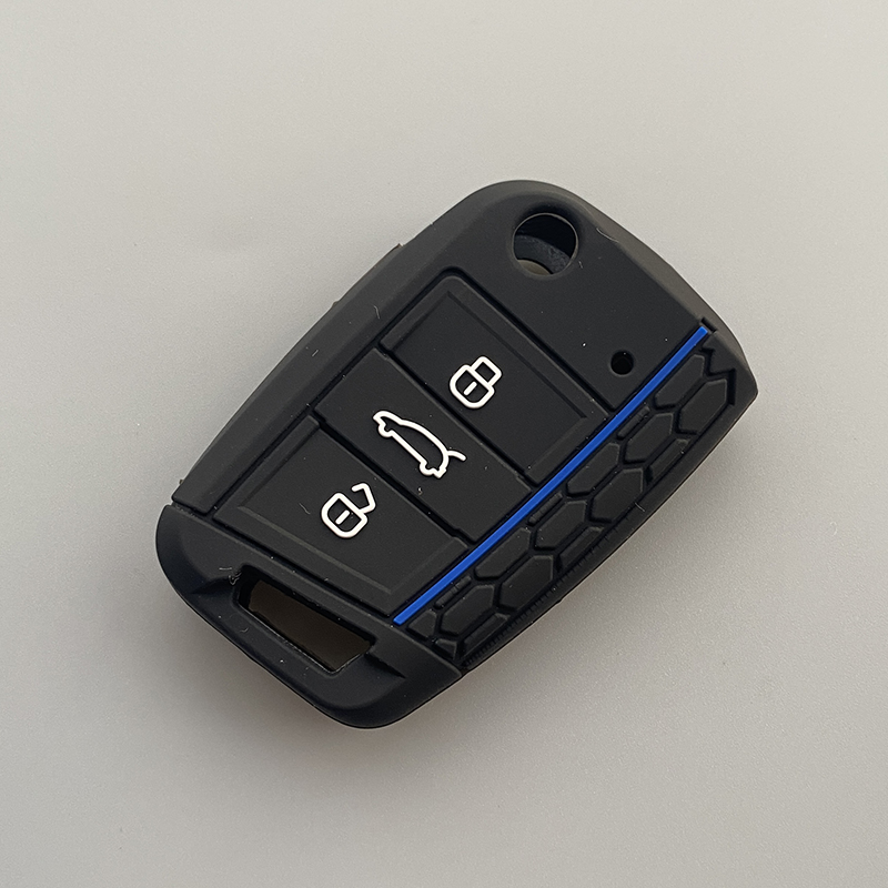 Funda de Gel de sílice para llave de coche, cubierta de 3 botones para Volkswagen Golf 7 mk7 Seat Ibiza Leon FR 2 Altea Azteca para Skoda Octavia