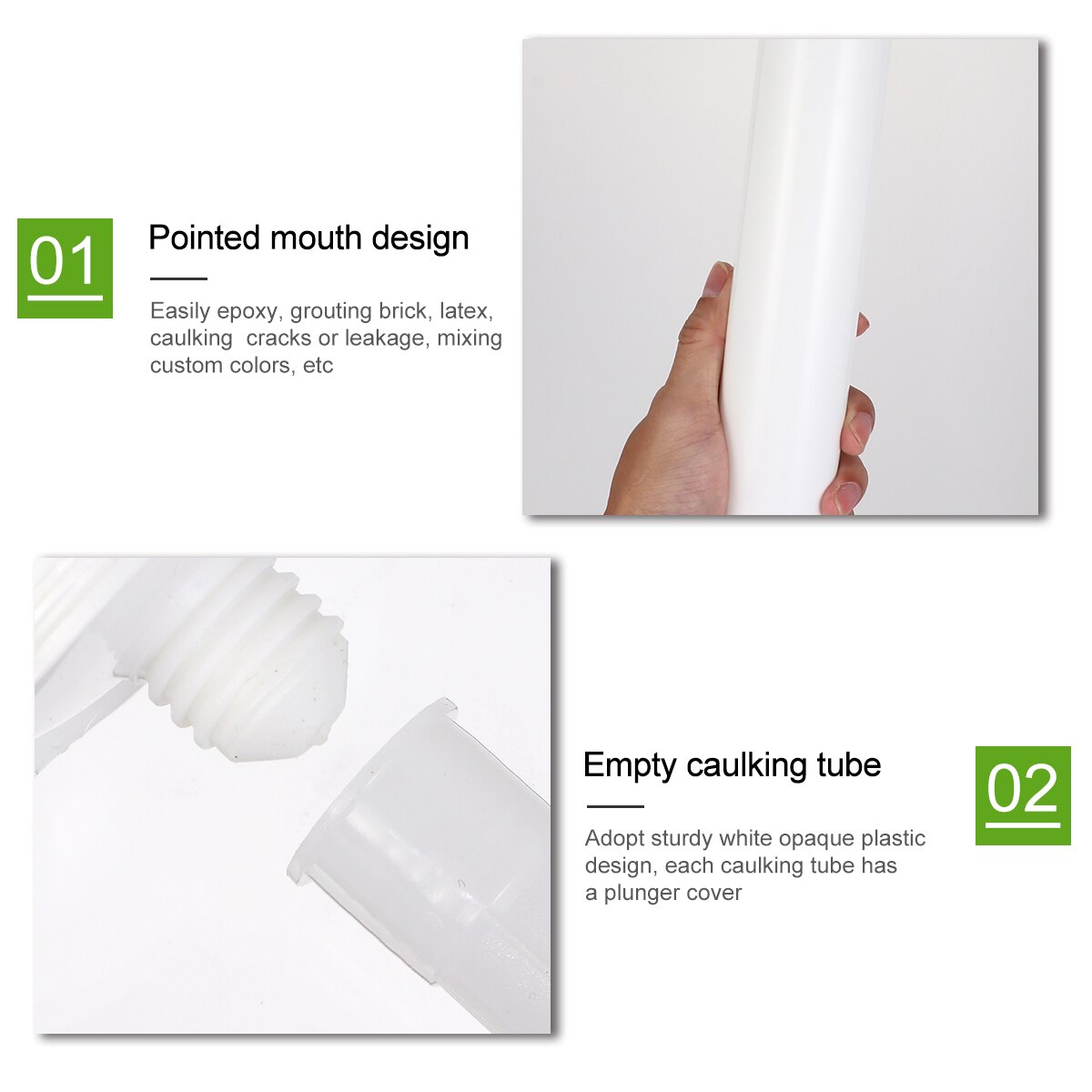 5 Pcs Empty Plastic Caulk Tubes Refillable Sealant Caulking Tube Home Supplies