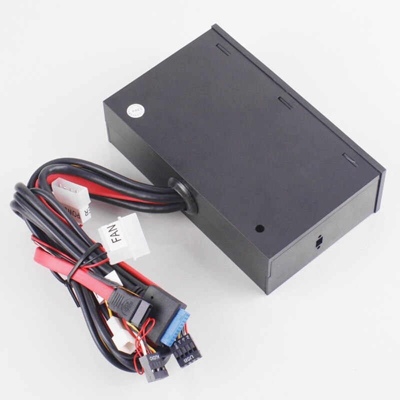 Media Dashboard 5.25 Optical Drive Panel USB3.0 6Gbps ESATA HUB with LCD CPU Temperature Display for PC Desktop Computer