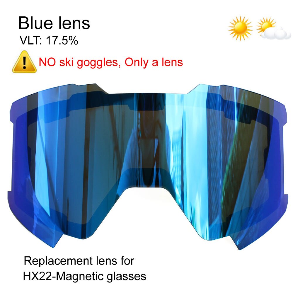 Magnetic Ski Goggles Double Layer Polarized Lens Skiing Anti-fog UV400 Snowboard Goggles Men Women Ski Glasses Eyewear: Blue lens only