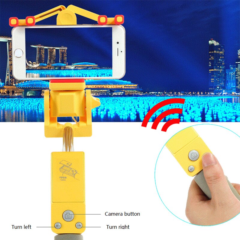 360 Rotation Wireless Bluetooth Selfie Stick - 812mm Extended - Handheld Remote Control for Android iOS