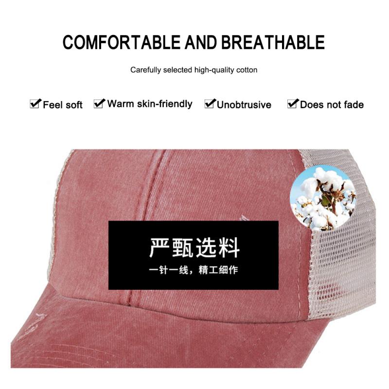 Tennis Caps Ponytail Baseball Cap Messy Hats For Women Washed Cotton Caps Casual Summer Sun Visor Outdoor Summer Snapback Hat