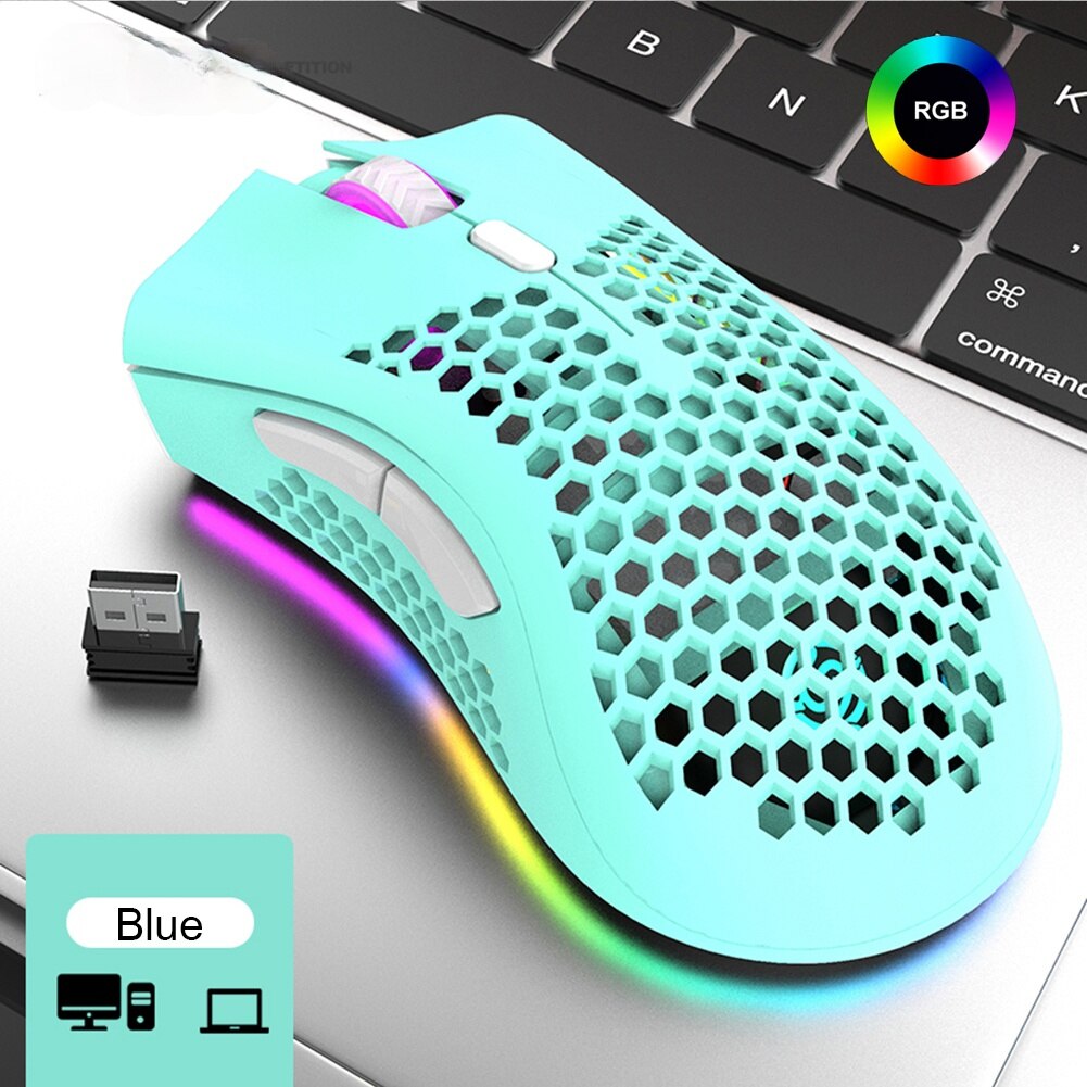 Fornite BM600 2.4GHz Wireless Mouse 2400DPI Adjustable RGB Backlit Honeycomb USB Optical Gaming Mouse Gamer Mice for Laptop PC