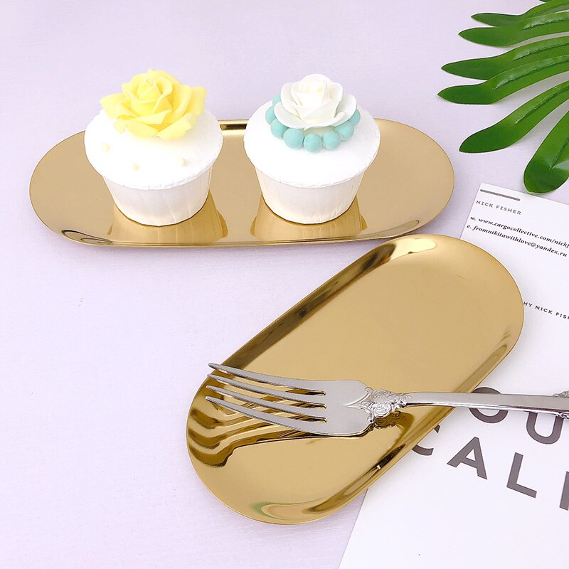 Stainless steel golden cake tray snack tray home decorations festival wedding dessert table decoration