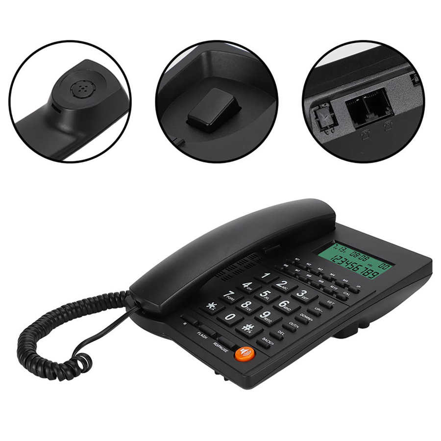 Home Landline Phone Office Telephone Desktop Fixed Wired Phone with Caller ID Display Landline for Home Office Hotel Restaurant