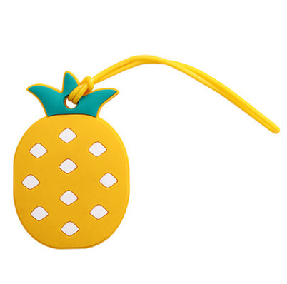 Cartoon Three-dimensional Luggage Tag Suitcase Label Consignment Pass Boarding Pass Schoolbag Cute Listing Travel Luggage Tag: Pineapple