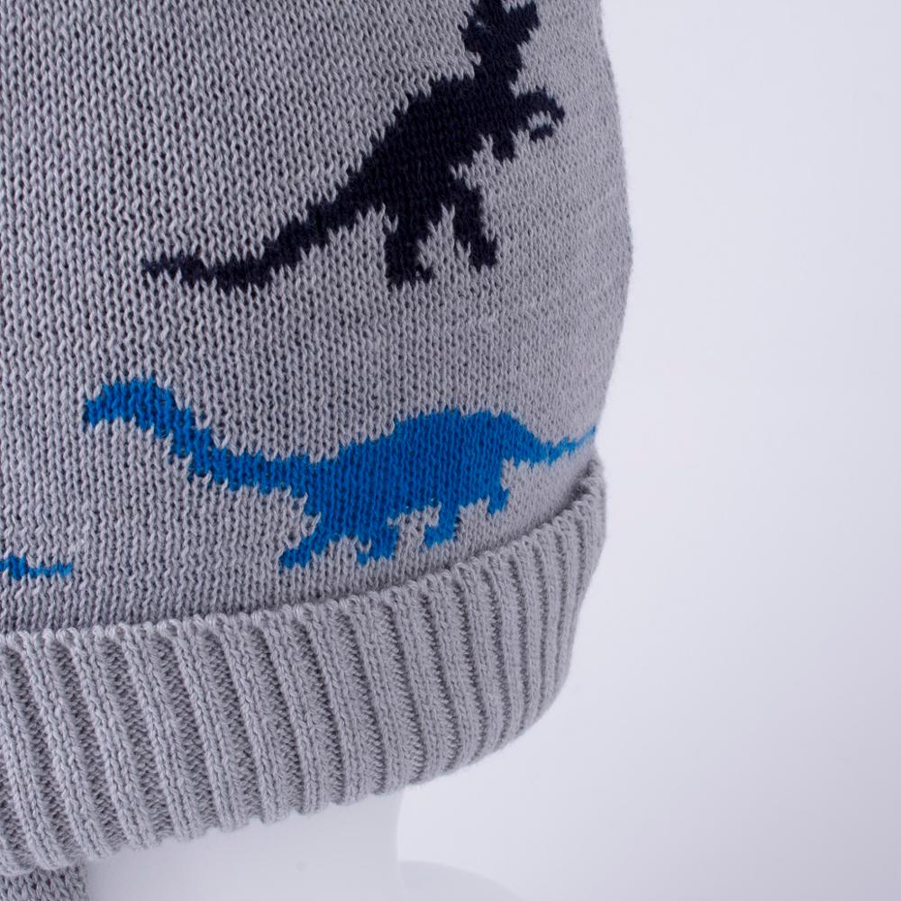 Connectyle smålåve spedbarn baby takrenne låve vinter hodeskalle lue tegneserie dinosaur strikket fleece fôret lue lue øreklaff vindtett lue