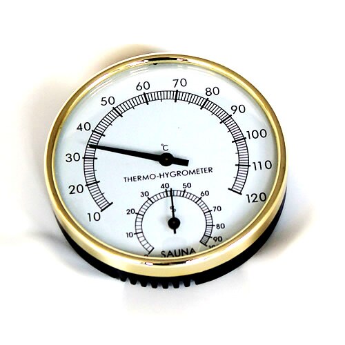 Rustfrit stål sag dampbad termometer hygrometer bad sauna indendørs: Default Title