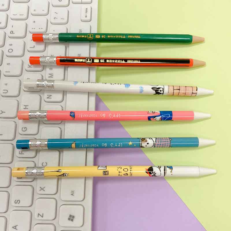 Cute Mechanical pencil Set 2.0mm 2B Drawing Writing Activity Pencil With Refill Office School Kawaii Stationery 4/27Pcs/lot